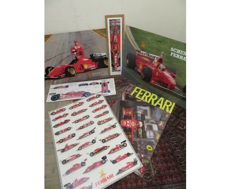 M J Thompson "Red One" limited edition colour print, signed by the artist, and a collection of six Formula 1 and other Ferrar