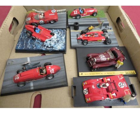 Four Auto Story Microworld small scale model Ferraris, sports cars etc, various editions, and three other similar models 