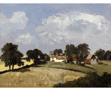 § Campbell Archibald Mellon (1878-1955)oil on wooden panelThorpe near Haddiscoe, Norfolk8.75 x 11.5in.