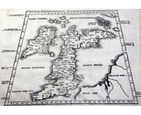 Ptolemy Geographia3 engravingsTabulae Europae I, Orbis Descriptio and Carter Marina Nuoba Tavola from the 1574 edition by G. 