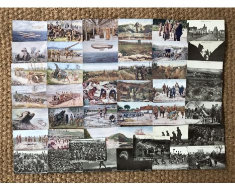 A quantity of Great War Daily Mail "Battle Pictures / Official War Photographs" postcards, (32), together with a number of "W