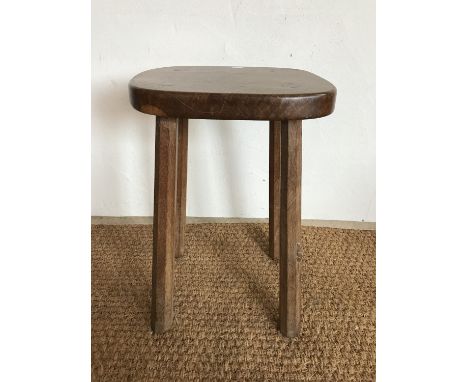 A Robert "Mouseman" Thompson (1876-1955) carved oak stool, 54 cm