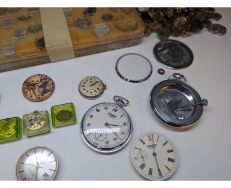 A selection of watch dials and movements, quartz and mechanical to include Rotary, Omega calibre 266, Tissot, Accurist and ot