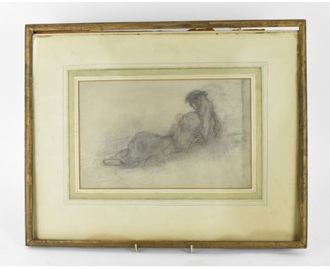 Possibly by Matthias/Matthijs Maris (1839-1917) Dutch, 'day dreamers' or 'Girl inclining', sketch portrait of a maiden, possi