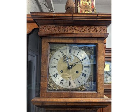 An early 18th century and later walnut veneered longcase clock, the gilt dial signed 'Daniel Parker in Fleet Street London' a