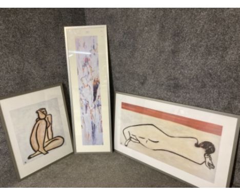 Three modern colour prints after Sanyo and K Haslinger depicting nudes etc