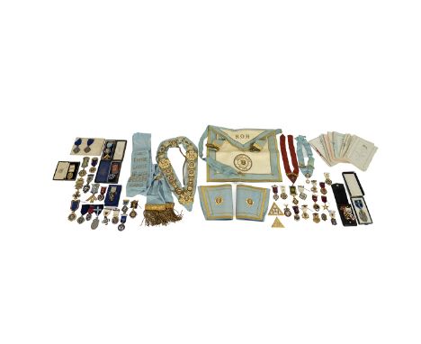 Masonic and RAOB interest: a collection of silver and base metal badges for various Masonic and RAOB lodges to include the fo