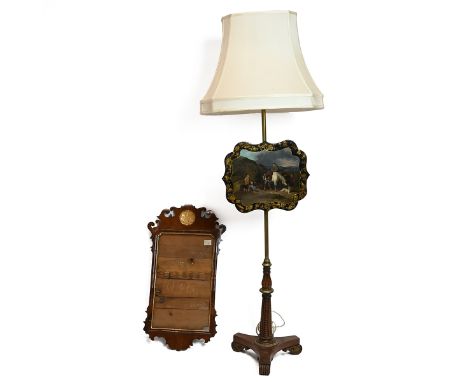 Early 19th century rosewood Swansea mirror frame (no glass), gilt edging and gilt shell decoration. H 78cm, W 43cm. Along wit