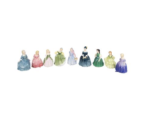 Royal Doulton figurines, collection of 8: HN2109 'Wendy'; HN1328 'Rose'; HN2338 'Penny'; HN 2211 'Fair Maiden'; HN2154 'A Chi