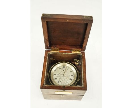 A Victorian mahogany and brass bound Marine Chronometer, the dial inscribed A.Johannsen & Co, makers to the Admiralty & to th