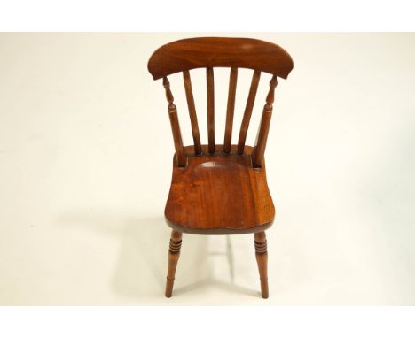 An 'apprentice' beech and elm stick back chair, 48cm high