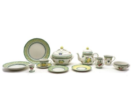 A Villeroy and Bosch 'French Garden Fleurence' pattern dinner and tea service, comprising an oval serving platter, 36.5cm lon