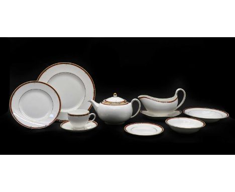 A Wedgwood 'Colorado' pattern dinner and tea service for eight settings, consisting a tureen and cover, 16cm high, an oval se