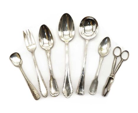 A collection of continental silver flatware, to include five tablespoons, two by, A.Kunne Altena, six matching teaspoons and 