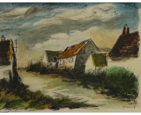 'La Route du Village', limited edition coloured lithograph No.108/200 after Maurice de Vlaminck (French 1876-1958) 36cm x 47c
