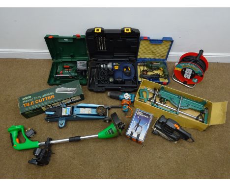 Bosch PST 850PE jigsaw, a Bosch CSB 550 drill, a PRO CLM850WRHD rotary hammer drill, and a quantity of other tools etc Condit