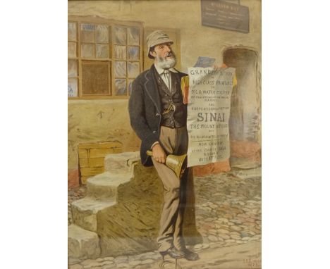 'John the Bell Man' - Whitby Town Crier, lithograph after John Templeton Lucas (British 1836-1880) 52cm x 38cm Condition Repo