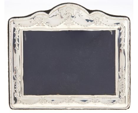 An Elizabeth II silver photograph frame, stamped with husks, 13.5 x 15.5cm, maker R C, Sheffield 2001  Good condition