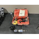 LOT OF: MAKITA 4" DISC GRINDER MODEL M952 W/ CASE, AND DREMEL 4000, BOTH POWER ON