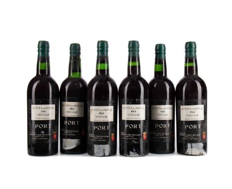 QUINTA DO NOVAL 1963 VINTAGE PORT - 6 BottlesShipped by Antonio Jose Da Silva.No stated ABV or bottle size, but approximately
