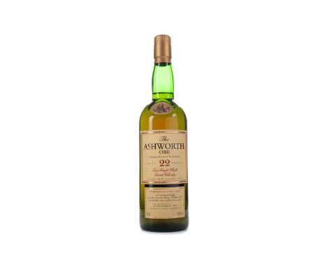 THE ASHWORTH OBE 22 YEAR OLDSingle malt.Distilled in 1972, this rare bottle of single malt from the Glenlivet distillery was 