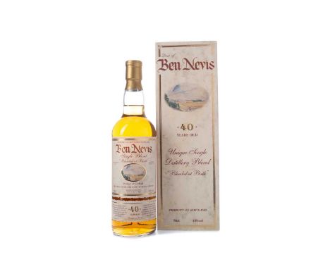 BEN NEVIS 1962 40 YEAR OLD SINGLE BLENDBlended from whiskies exclusively produced at Ben Nevis distillery, and distilled in t