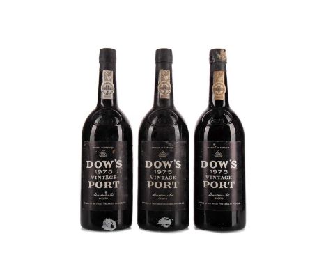 DOW'S 1975 VINTAGE PORT - 3 BottlesSilva & Cosens Ltd.No stated ABV or bottle size, but approximately 75cl each.Condition rep