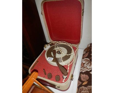 A vintage Wetminster record player in travel case, COLLECT ONLY.