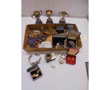 A mixed lot of jewellery and other items including 18ct gold diamond ring, silver items, amethyst necklace etc.,