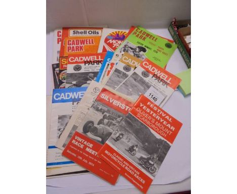 A collection of vintage motor racing programmes, mainly 1970's, including Cadwell Park, Silverstone, Isle of Man.