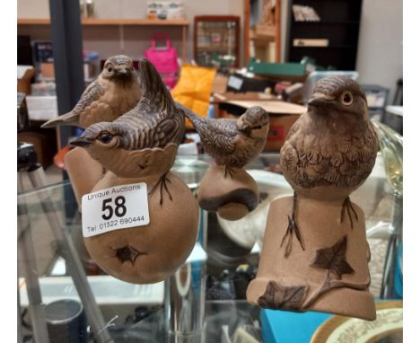 4 Poole pottery birds