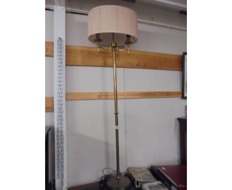 A brass twin light standard lamp, COLLECT ONLY.