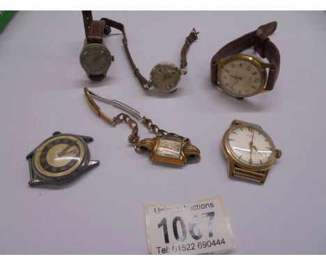 Six vintage wrist watches.
