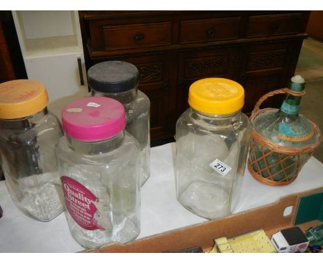 A good lot of vintage glass sweet jars, COLLECT ONLY.