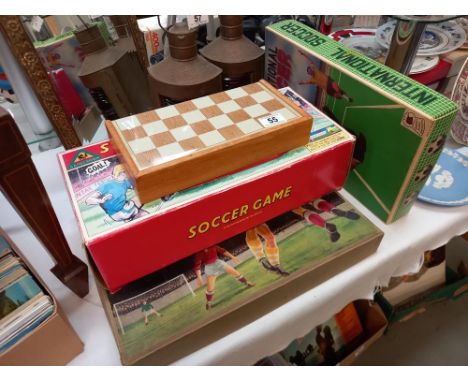 Vintage football games including international soccer plus gameboard box, completeness unknown