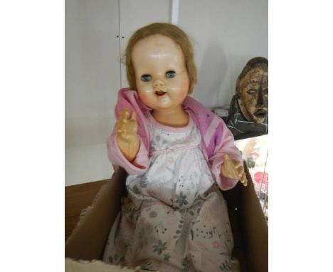 A Vintage composition doll, a/f.