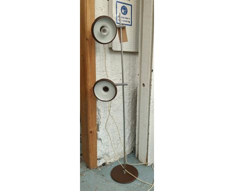 FLOOR LIGHT, 142cm H, vintage mid century, two branch. 