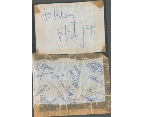 Rolling Stones signed multi signed album pages includes Mick Jagger, Bill Wyman, Charlie Watts and Ronnie Wood. Good conditio