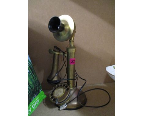A GBC reproduction brass candlestick telephone 