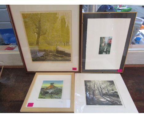 A group of four pictures comprising Myres-April Granta, a signed limited edition print 2/25, Roy Goodwin - Cool and Green - c