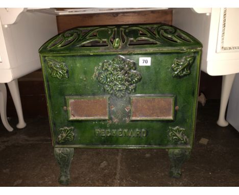 PECHENARD GREEN ENAMEL LOG BURNING STOVE