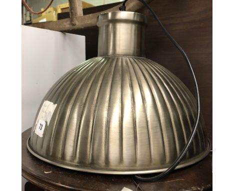 RETRO STYLE NICKEL PLATED RIBBED PENDANT LIGHT 