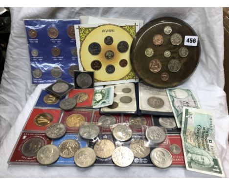 ROYAL COMMEMORATIVE PROOF CROWNS, 1965 CHURCHILL PROOF CROWNS, JERSEY CROWNS, BRITAIN'S FIRST PRE-DECIMAL COINS AND A CARD OF