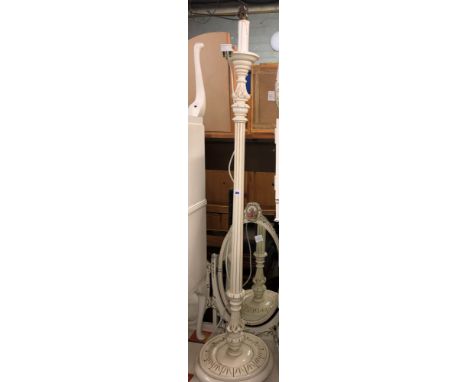 CREAM FLUTED COLUMN LAMP STANDARD 