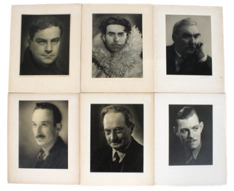 A set of six mid-century black and white photographic portrait prints. By H. W. Walker, 26cm x 35cm, mounted on board.