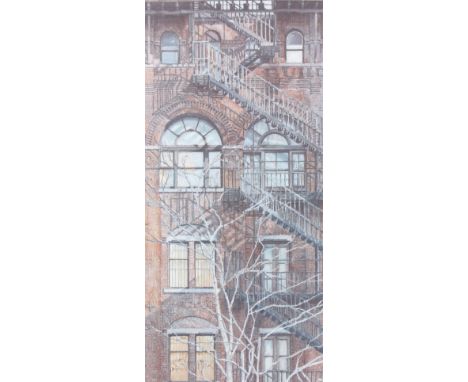Alastair Howie - Limited Edition Print - Manhattan Warehouse, No.17/450, signed in pencil. 20x 41cm, framed and glazed. 