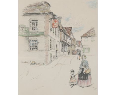Cecil Aldin (1870-1935) - 'The Spread-Eagle Inn, Midhurst'.  Signed artist proof, lithograph. 35cm x 43cm. Framed and glazed