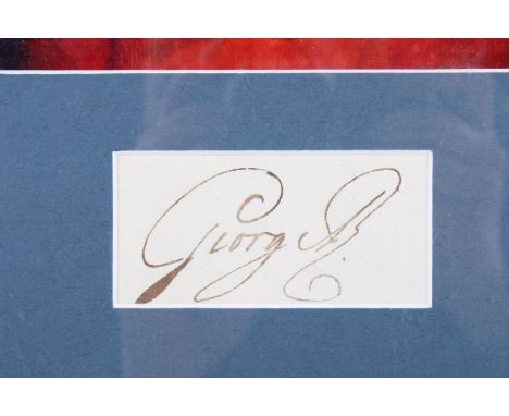 King George III autograph. Framed with a portrait. Certificate of Authenticity verso. 8cm x 5cm. Framed and glazed. Condition