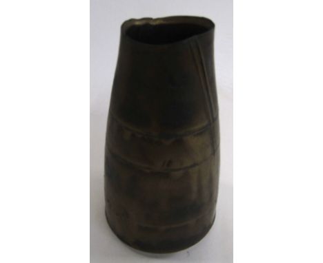 Peter Beard (born 1951) Studio ceramic vase of stepped form with copper lustre type effect, initialled to base, 16cm high