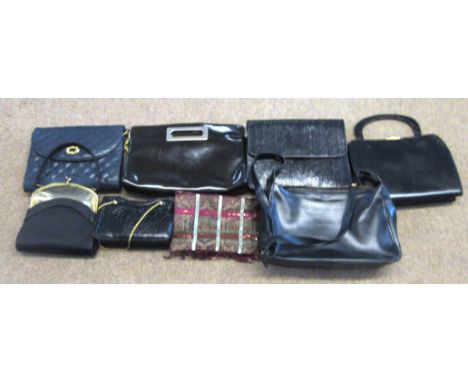 Collection of eight various ladies handbags including Ely, R &amp; E Beaton Bros etc
